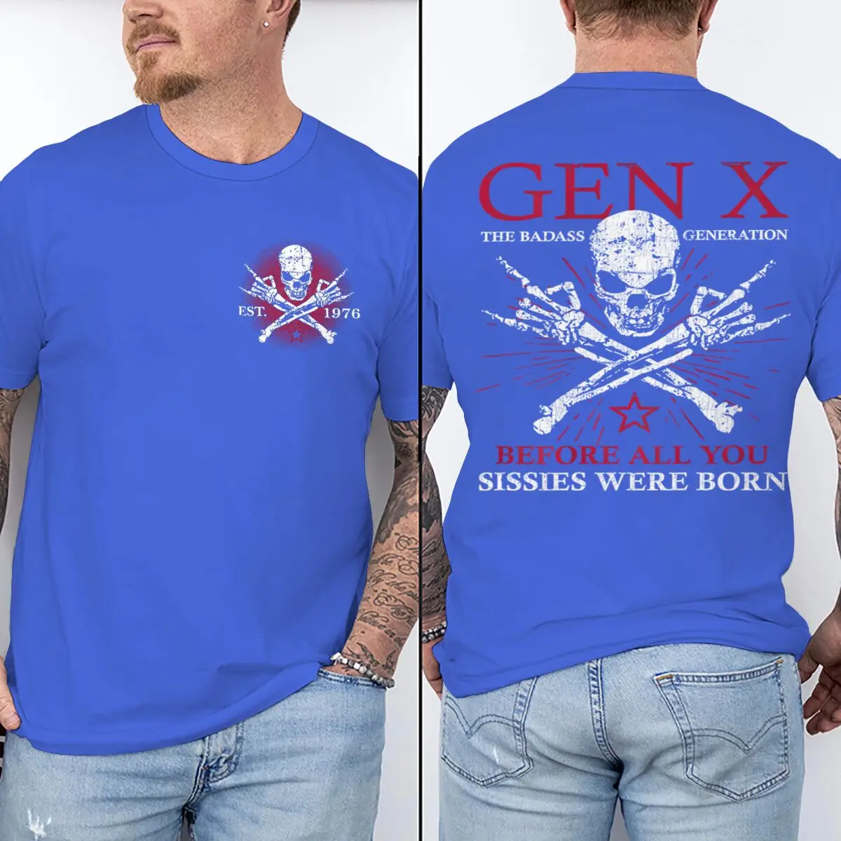 Est 1976 Vintage Gen X Graphic T Shirts Men Women Fun Generation X Print Tops Short Sleeve Crew Neck Male Streetwear