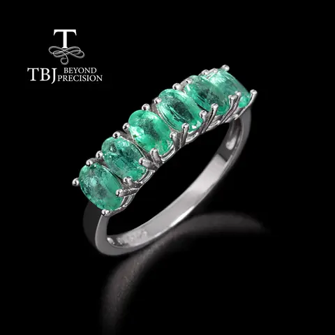 Luxury 925 sterling silver Ring real gemstone natural Zambian emerald Oval 3*5mm Fine jewelry for women's anniversary gift