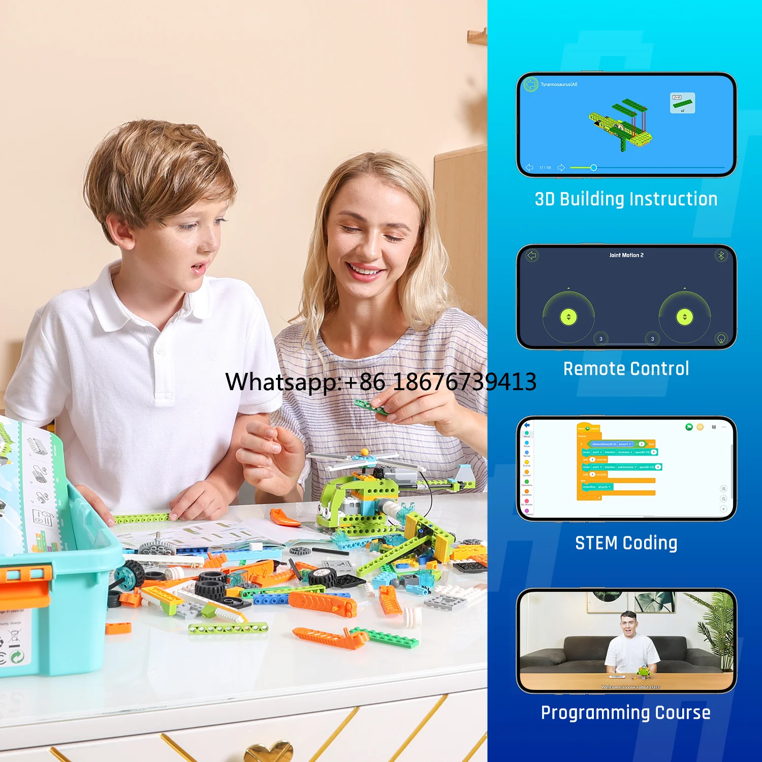 Remote Control Brick Toy Robot Master (Premium) 200 in 1 Coding Robot for Kids