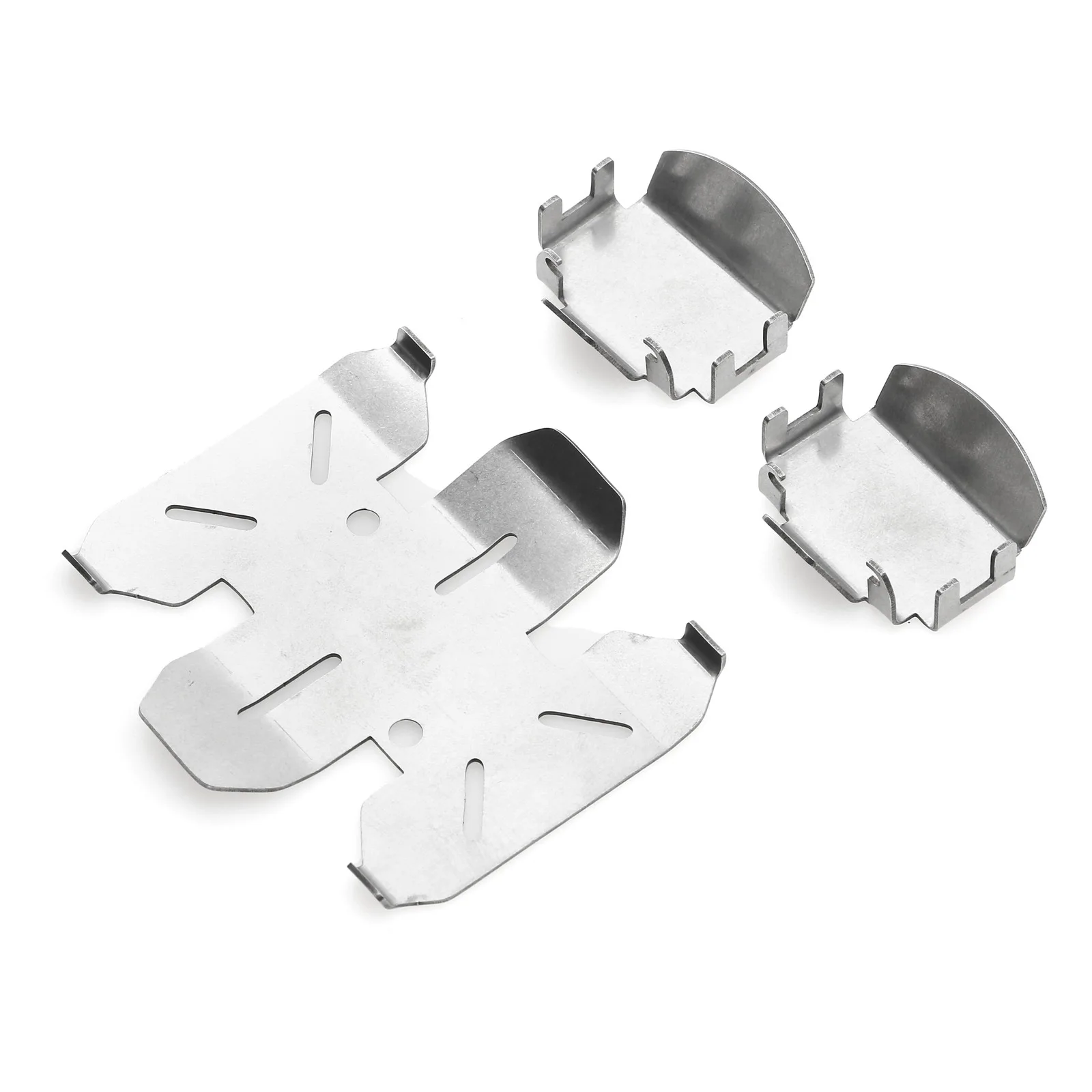 Stainless Steel Chassis Armor Skid Plate Axle Protector for 1/10 RC Crawler Axial SCX10 PRO Upgrade