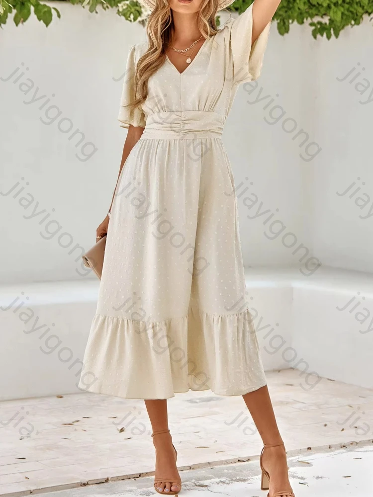 Elegante Abendkleider mit V-Ausschnitt und halben Ärmeln, sexy Rüschen, langes Kleid, exquisite, hochwertige Abschlussball-Party-Kleider für Frauen, individuell gestaltet