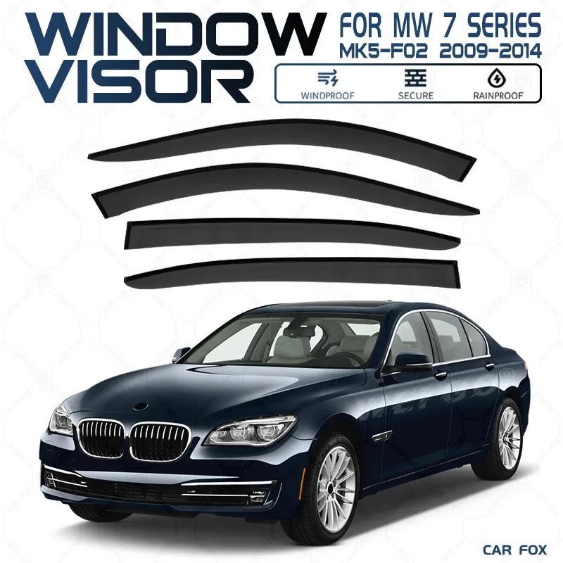 For BMW 740LI E66 F02 G12 G70 Weathershileds Accessories Bright Strip Wind Deflectors Visors Rain Guard Door Visor Vent Shades