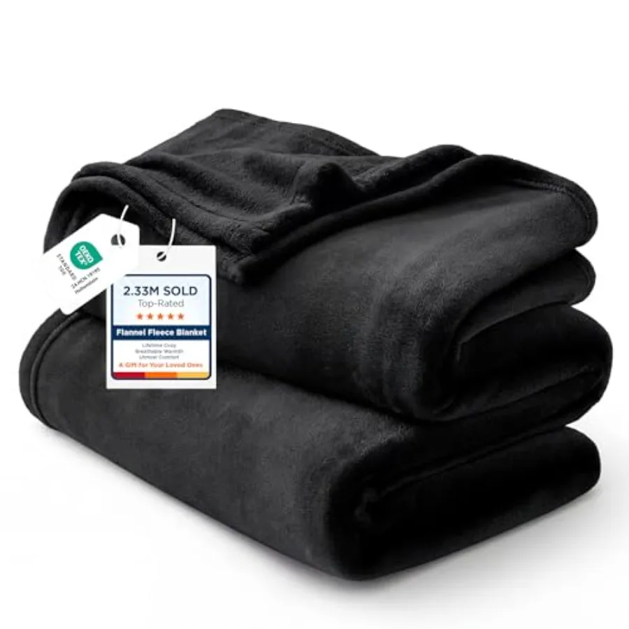 

GentleSoft Fleece Blankets Queen Size Black - Bed Blanket Soft Lightweight Plush Fuzzy Cozy Luxury Microfiber, 90x90 Inch