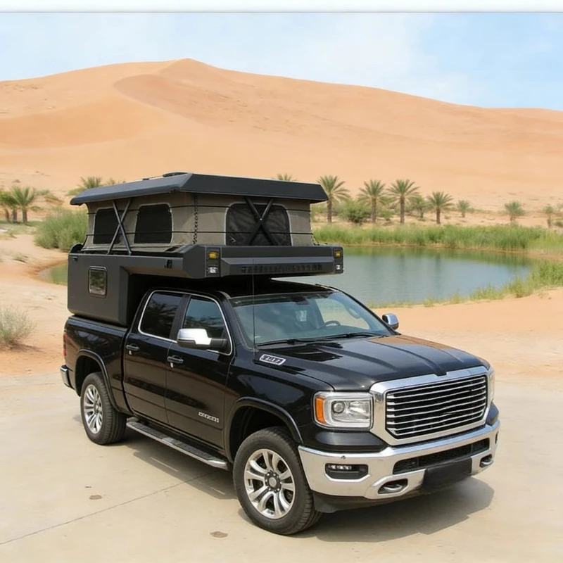 Modern Style Travel Caravan RV Trailer Truck Camper Outdoor Pop-Up Caravan Light Weight Aluminum Camping Pickup 8