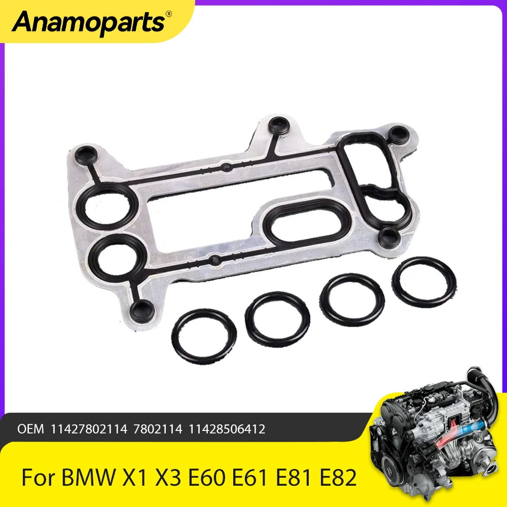 

Engine Parts Oil Filter Housing Gasket O Ring Seal Kit For 04-12 BMW X1 X3 E60 E61 E81 E82 E83 E84 E87 E88 E90 N47 11427802114