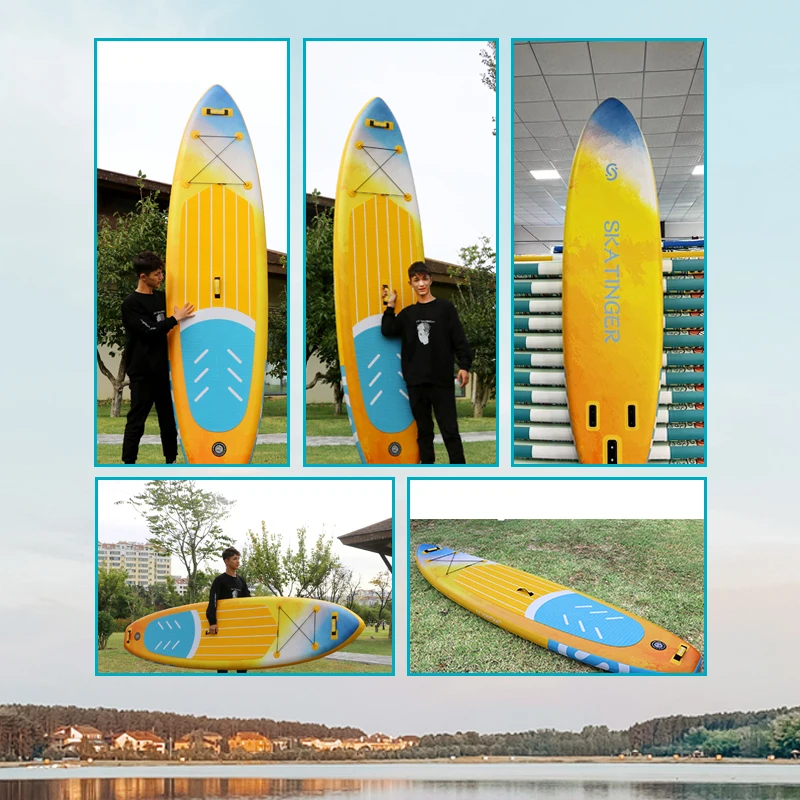 for Skatinger ready to ship High Quality Drop Stitch Material Inflatable Stand Up Paddle Board Healthy  Sup for Fitness Yoga