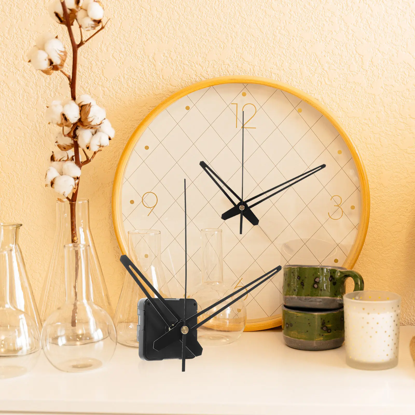 1Set Quartz Clock Movement Simple Style DIY Wall Clock Kit Replacement Hands Repair Parts High Precision Mute Mechanism