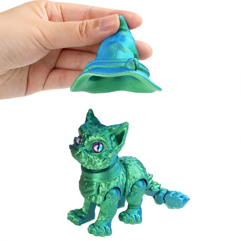 Big Eyes 3D Printed Cat Model Plastic Material Realistic Design Articulated Cats Doll Cute Style 3D Printing Technology