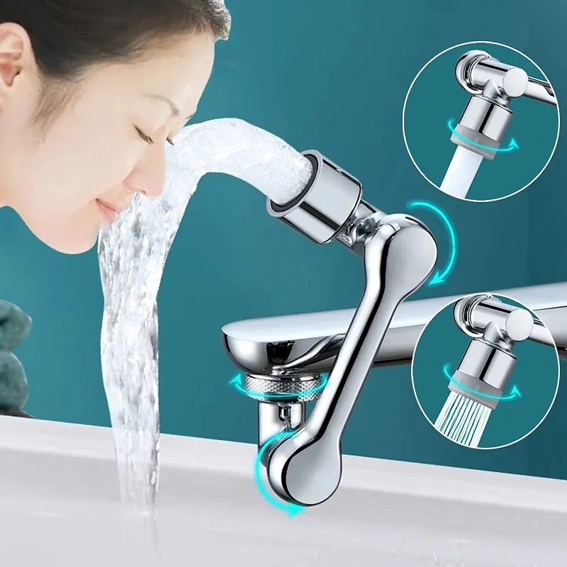 

1080° Rotation Faucet Nozzle For Extension Faucets Aerator Head Dual Effluent Tap Washbasin Robot Arm Faucet Frother Nozzle