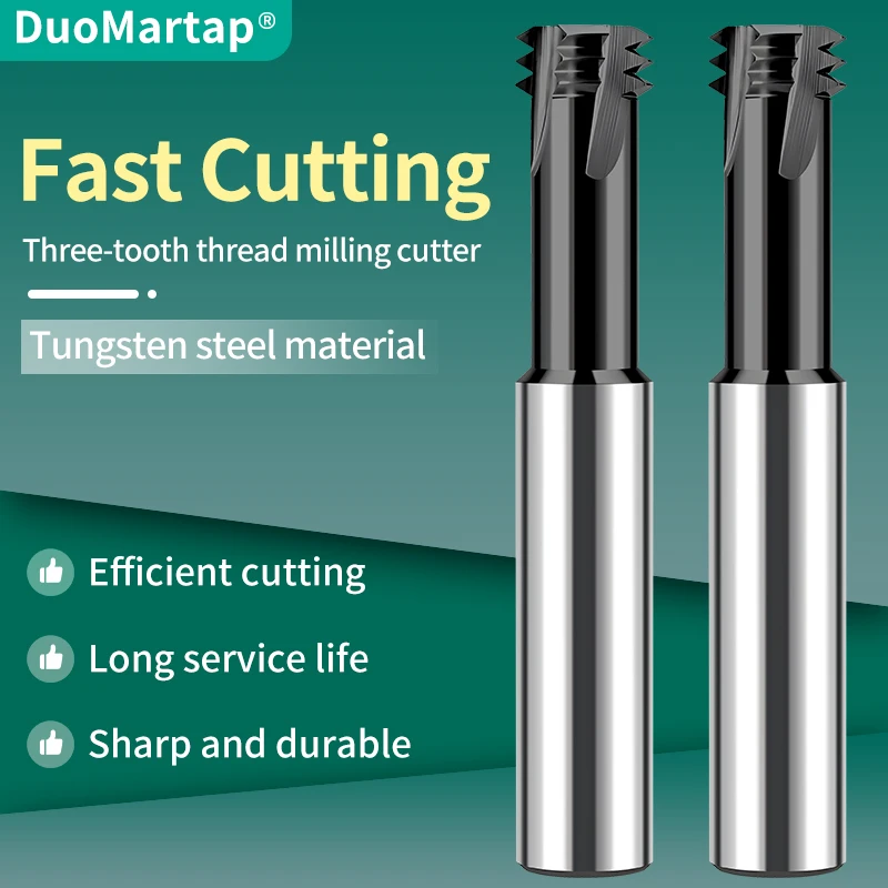 

DuoMartapNew M1-M24 Three Teeth Aluminum Processing Tungsten Steel Thread Mills CNC Router Bits