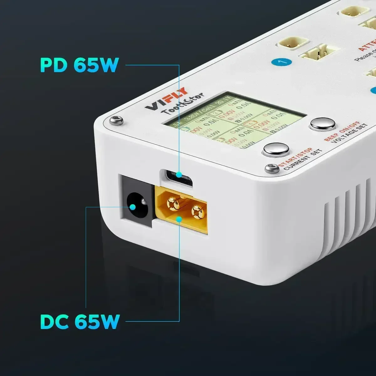 Chargeur d'équilibre VIFLY ToothStor 4 ports 2S avec mode de stockage