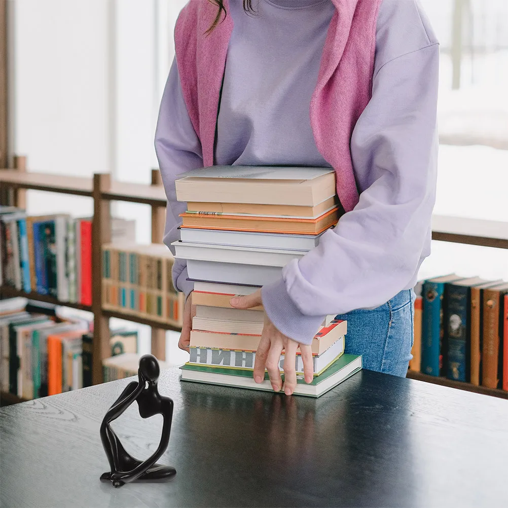 

3Pcs Abstract Thinker Sculpture Resin Art Minimalist Living Room Office Bookshelf Tabletop Decoration Sitting Thinker Statue