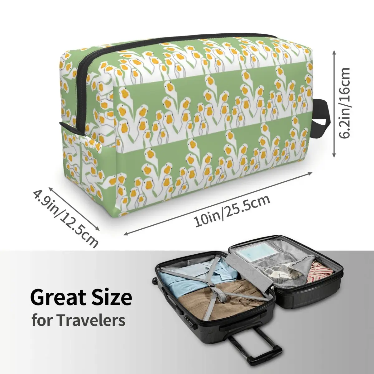 Cartoon Popular Goose Animal Makeup Bag Cosmetic Organizer Storage Dopp Kit Toiletry Cosmetic Bag for Women Beauty Travel