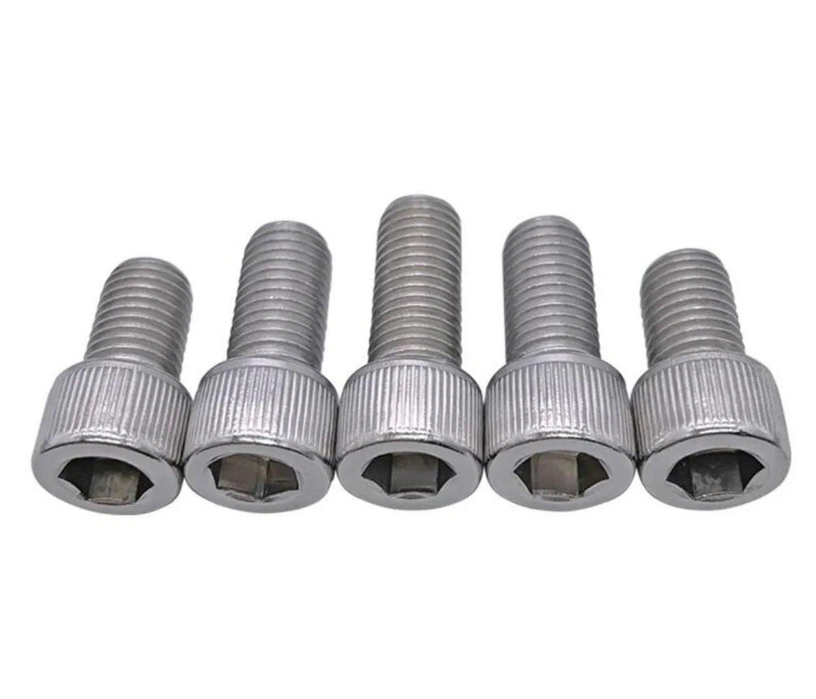 10PCS 5/16-24UNF 304 Stainless Steel US Fine Thread Screw Cylinder Hex Head Screw GB Thread Bolt 5/16-24 *1-1/4 To 5/16-24*2