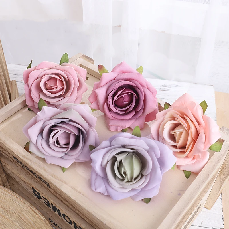 5 stücke Rose Blumen Köpfe Künstliche Sammelalbum DIY Gefälschte Blume Für Home Party Zimmer Tisch Hochzeit Geschenk Box Garten Weihnachten decor – Detail 2