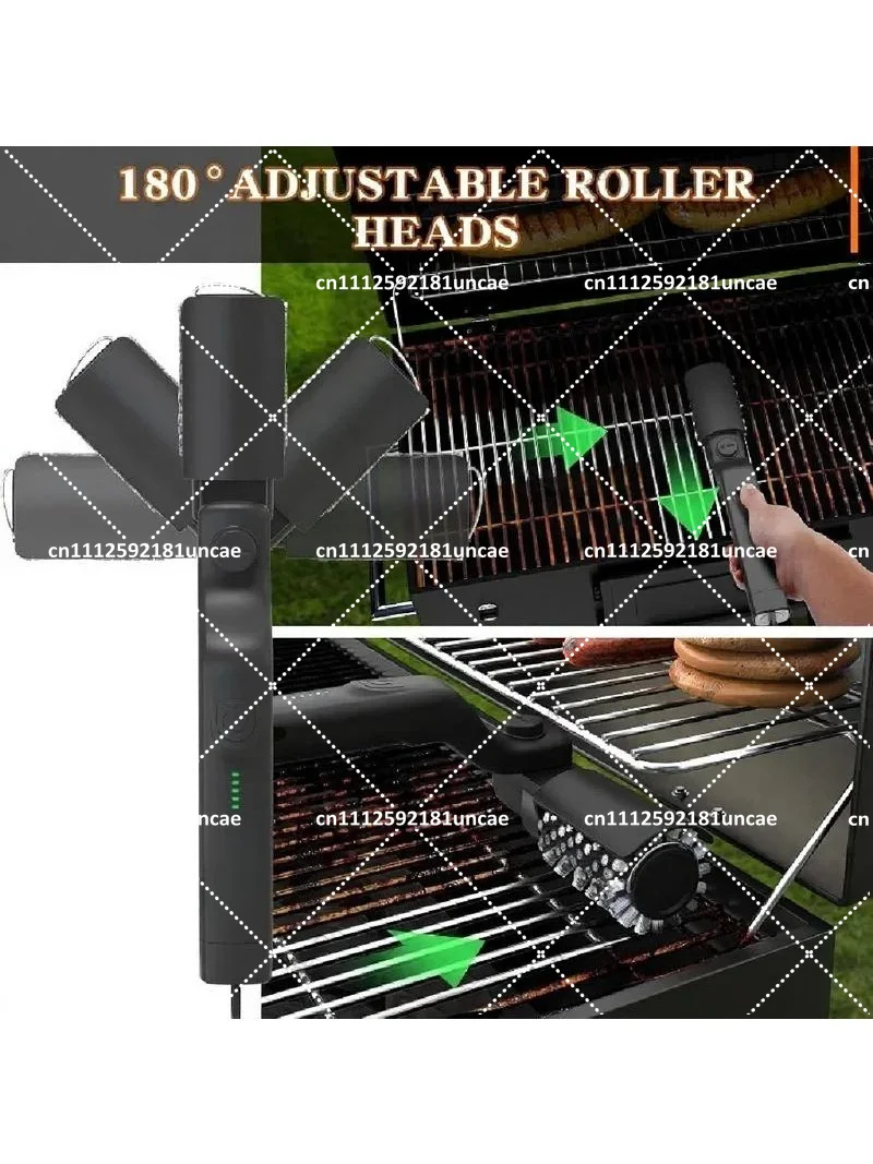 BBQ Grill Cleaning Brush Reusable Barbecue Scrubber With Replaceable Brush Heads Outdoor Grill Accessory