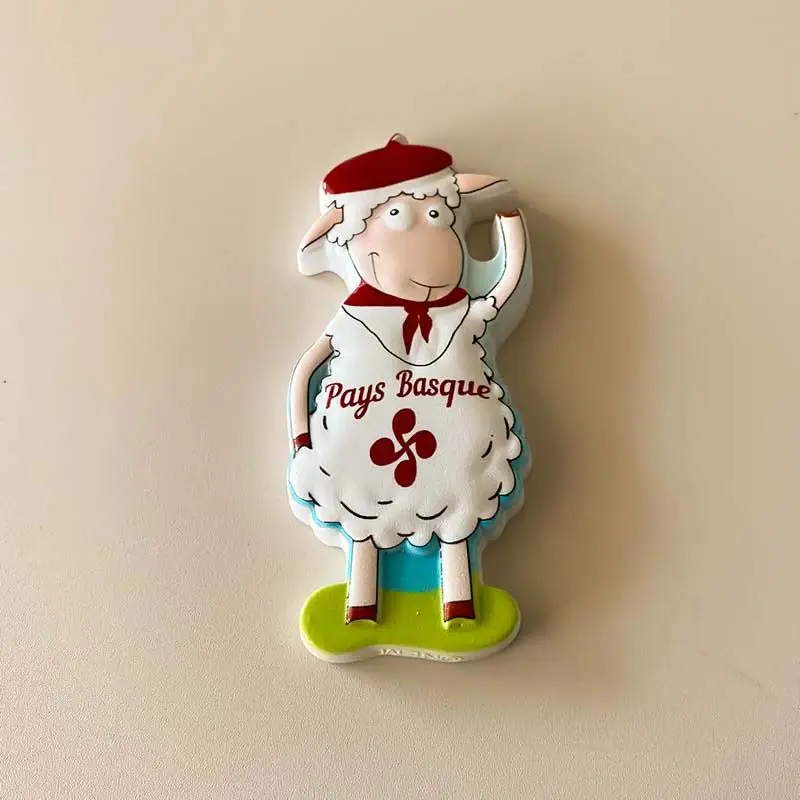 

Shaun the Sheep Cute Fridge Magnet Basque Tourist Souvenir Personalized 3D Decoration Unique Small Gift