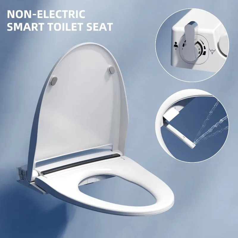 

Eco-Friendly Design Smart Toilet Seat Non Electric Swash Dual Nozzle System Adjustable Ultra-Thin Bidet Toilet Seat