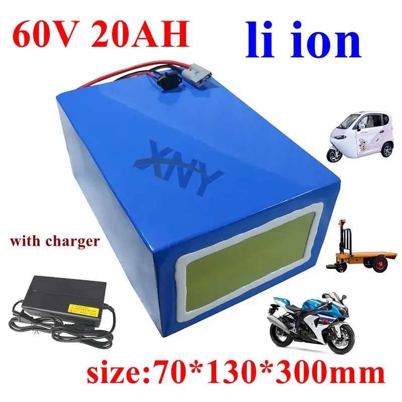 

free customize 60V 20Ah Lithium ion Battery 60v li ion BMS for 1800w citycoco scooter bike Replacement lead acid +3A charger