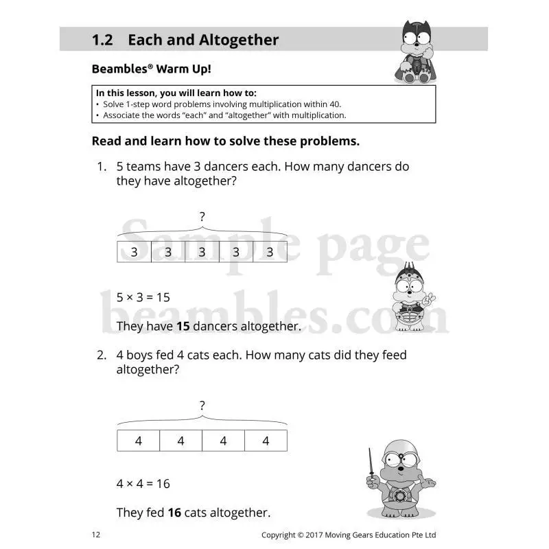 Beambles Mathematics StepByStep مشاكل الكلمات الابتدائية 1 كتاب 2 BEAMBLES BEAMBLES 9789814717328 كتاب
