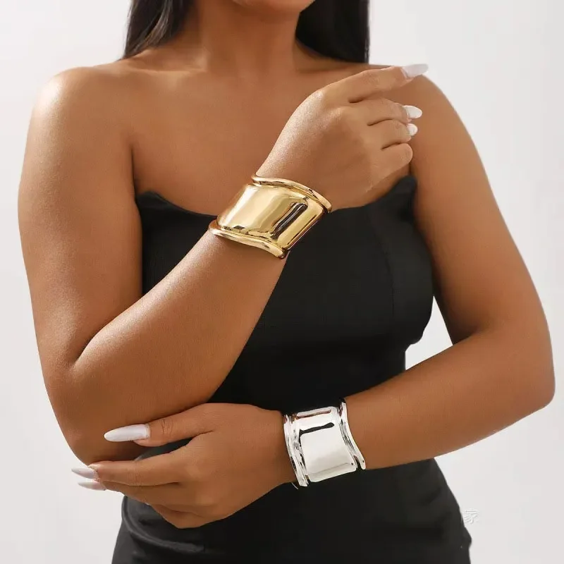 أنماط متنوعة من الأساور المعدنية واسعة الكفة الرجعية الشرير الكلاسيكية تنوعا المرأة أساور بسيطة ، مجوهرات الاتجاه هدية 2025 #2