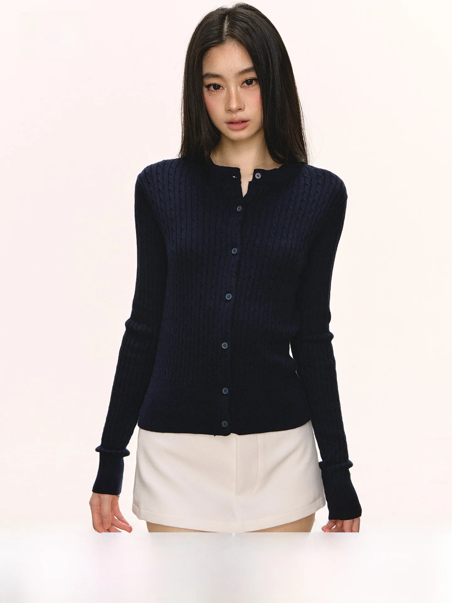 

Bla Knitted Cardigan Coat Women's Slim Fit Long Sve ort Sle Spring Autumn New Arrival ANNA ANEAE Faion Ladies Sweater