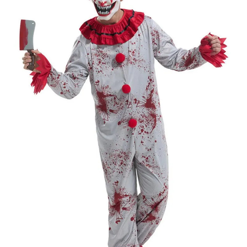 

Halloween Adult Cosplay Clown Mask Headset Terroristic Escape Room NPC Bloodthirsty Scary Costume Ethnic Stage Costume Women
