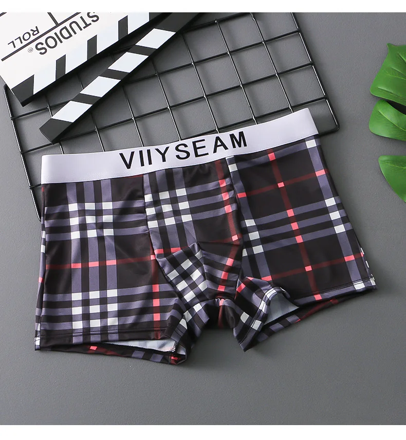 Ice Silk Men's Underwear Breathable Boxer Shorts Flat Pants Youth Trend Fashion Cute Elastic Summer Underpants