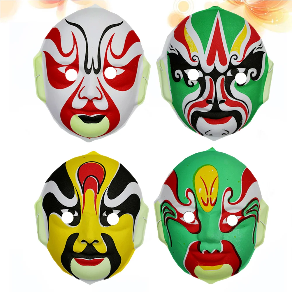 

4 Pcs Masquerade Mask Decor Halloween Party Opera Chinese Style Dedicated Kids Cosplay Child