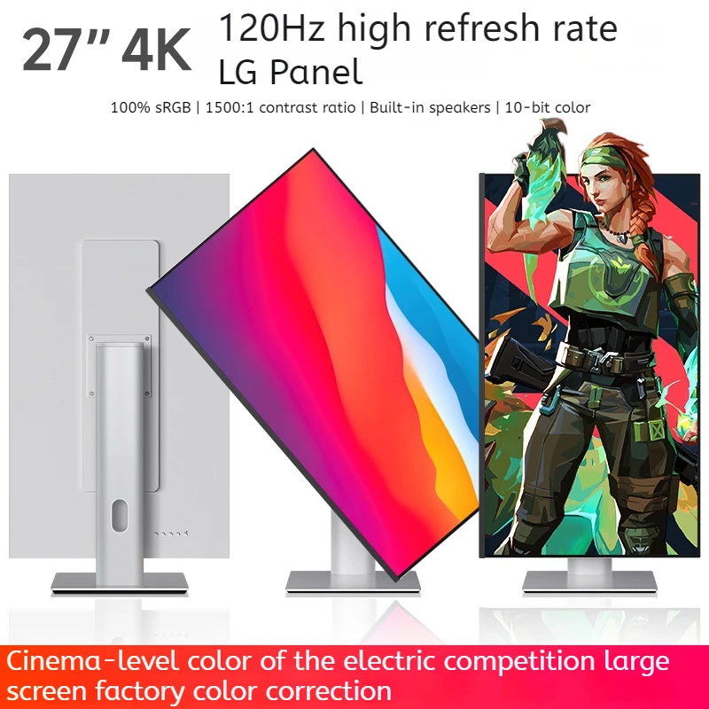 

27“4K 120Hz Gaming Monitor Three Sided Borderless Display with 1ms DP1.4 HDMI2.0 Vertical Screen