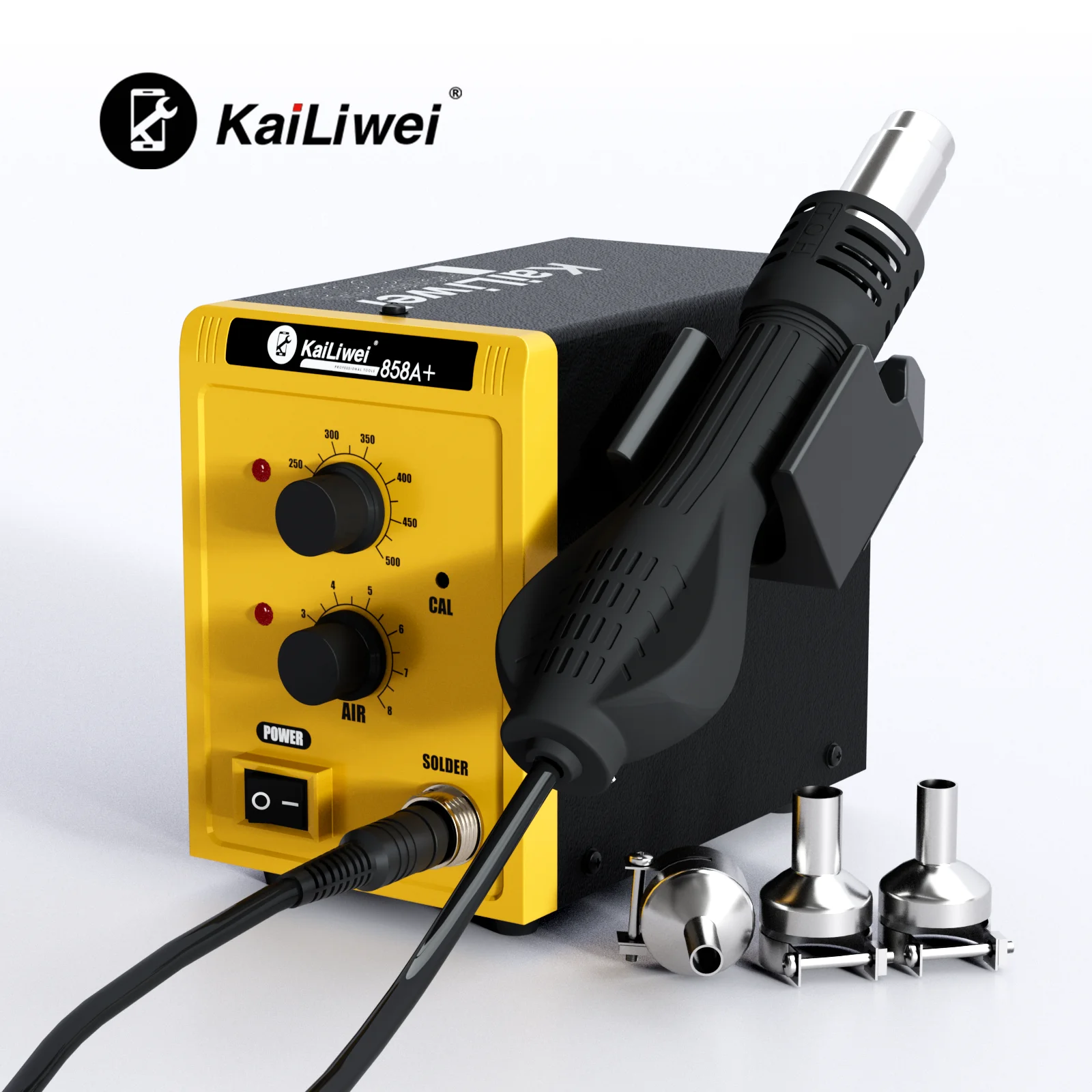 Kailiwei 700W Hot Air Table PCB Welding Chip Repair Mobile Phone Electronic Components Heat Gun 858A+