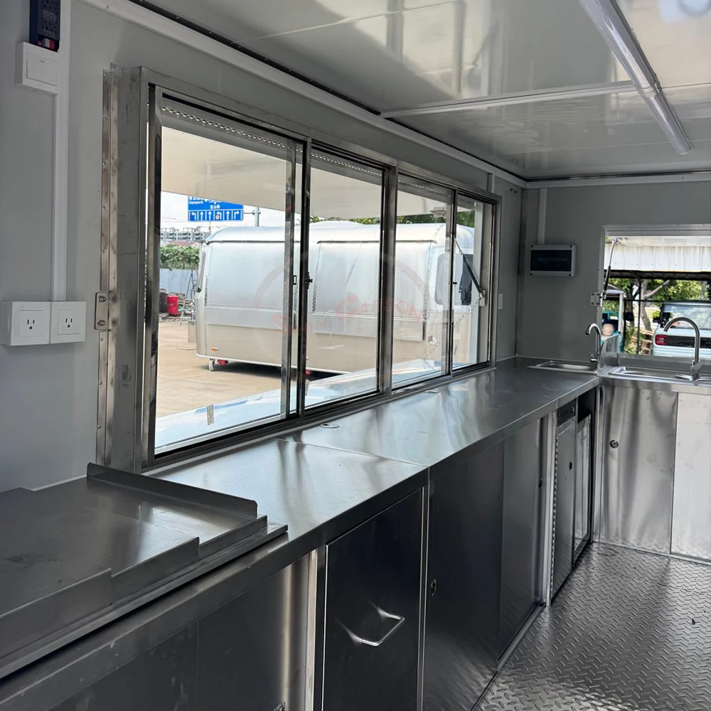 Concession Food Trailer Snack Hot Dog Cart Ice Cream Truck Street Restaurant Fully Equipped Customized Size Food Truck For Sale