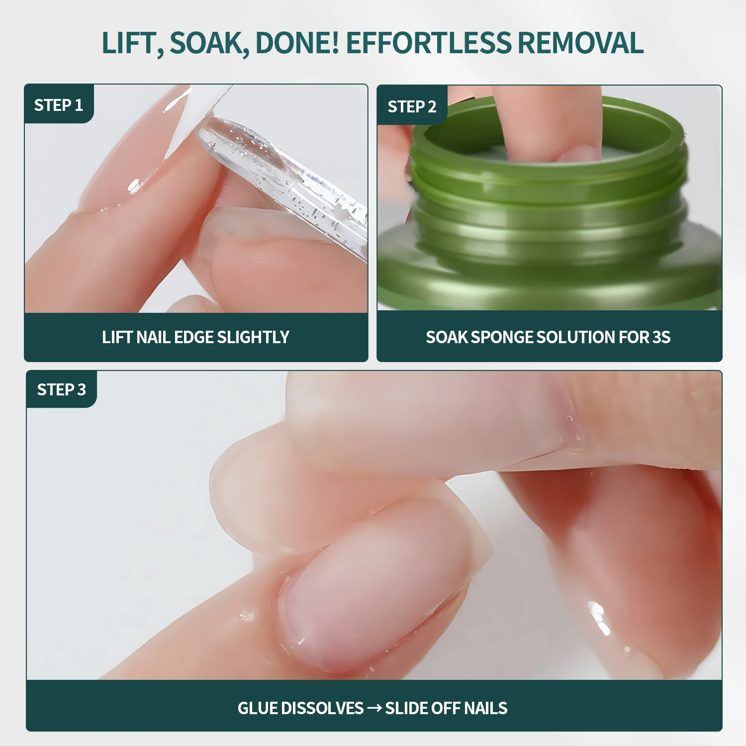 Nailpop 3 Sekundy Soak Off Usuwacz Lakieru do Paznokci Gąbka do Paznokci Sztucznych Żelowych Akrylowych Bez Asetonu Szybkie Łatwe Bezpieczne Usuwanie Bez Uszkodzeń