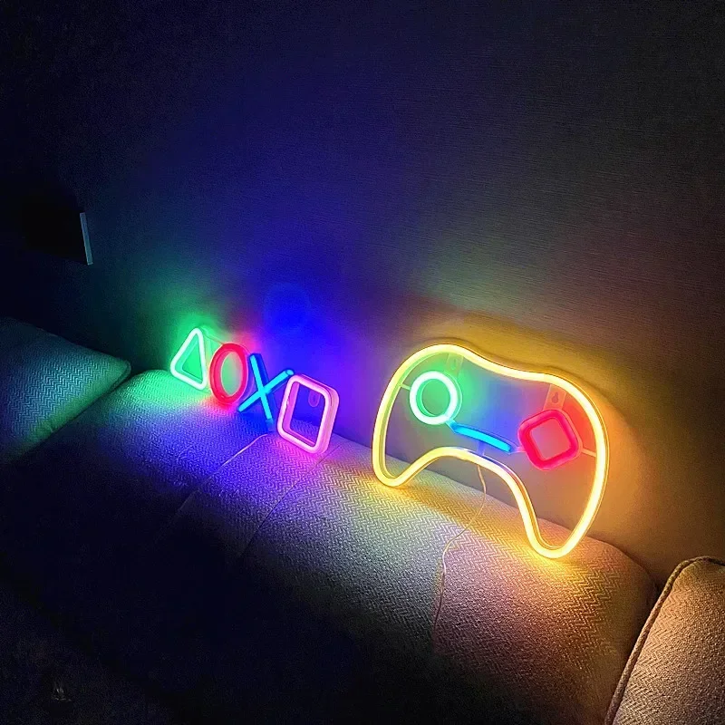 Game Neon Sign Lights For Wall Décor USB Powered 5V Bedroom Livingroom Console Game Room Decor Men Boys Teen Gamer Gifts