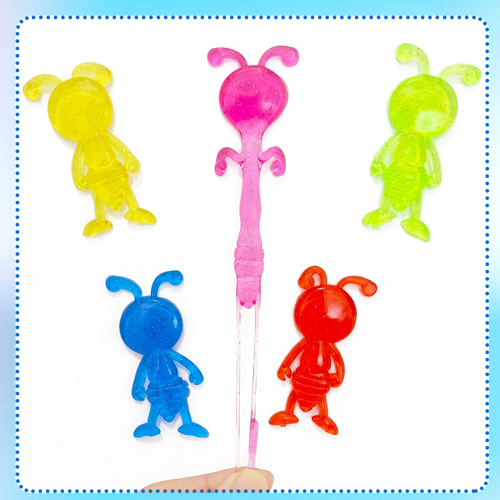 5-20 個楽しい粘着ストレッチ笑顔ゴールデンフラッシュリトルアリピンチおもちゃ子供の誕生日パーティーの好意クリスマスカーニバル大人のギフト