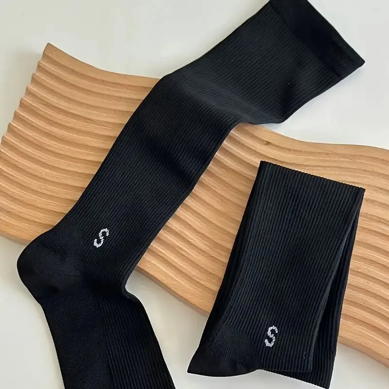 1 Paar professionelle Waden-Kompressionssocken, hohe Elastizität, atmungsaktiv, Komfort, ganzjährig, Laufen, Springseil, Sportsocken – Detail 11