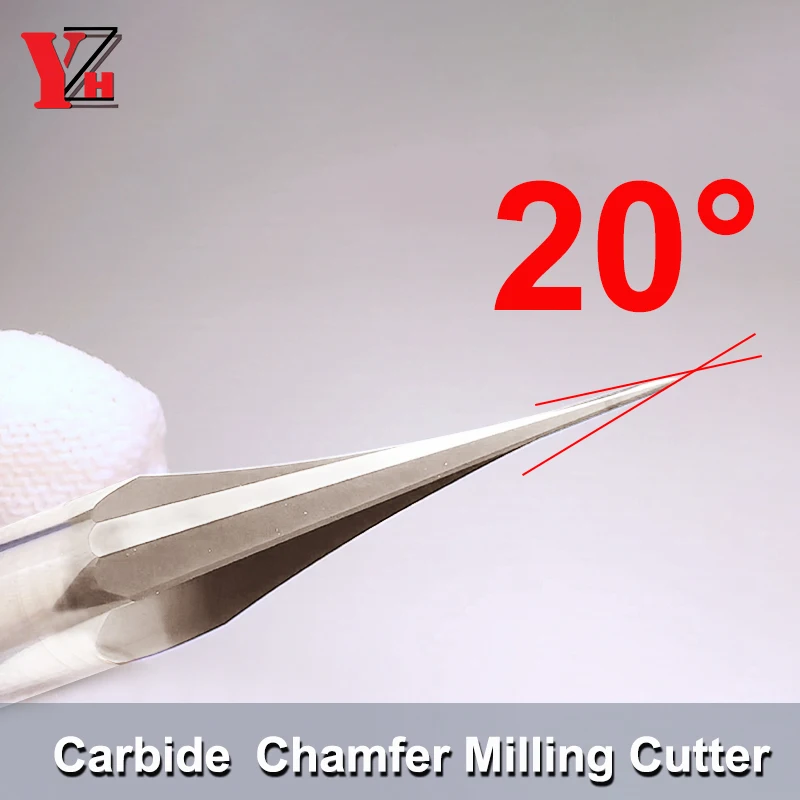 Customized Carbide Chamfer Milling Cutter 20 Degree HRC55 UnCoated Countersink Chamfering V Groove For Aluminum 4 5 6 8 10mm
