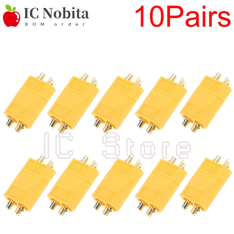 10 Pairs XT60 Connector XT60 Male Female Bullet Connectors Plugs for RC Lipo Battery Drone Airplane Accessories Quadcopter Cars