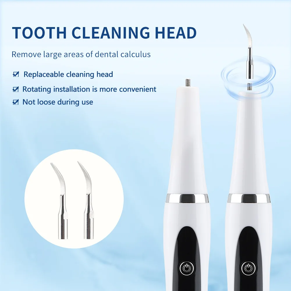 Ultrasonic Dental Scaler For Teeth Tartar Stain Tooth Calculus Remover LED Electric Sonic Teeth Cleaner Dental Stone Removal AA