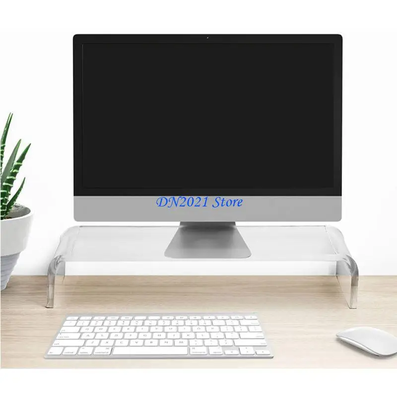 F3KE Computer Screen Shelf Clear Acrylic Riser Durable Tabletop Screen Holder