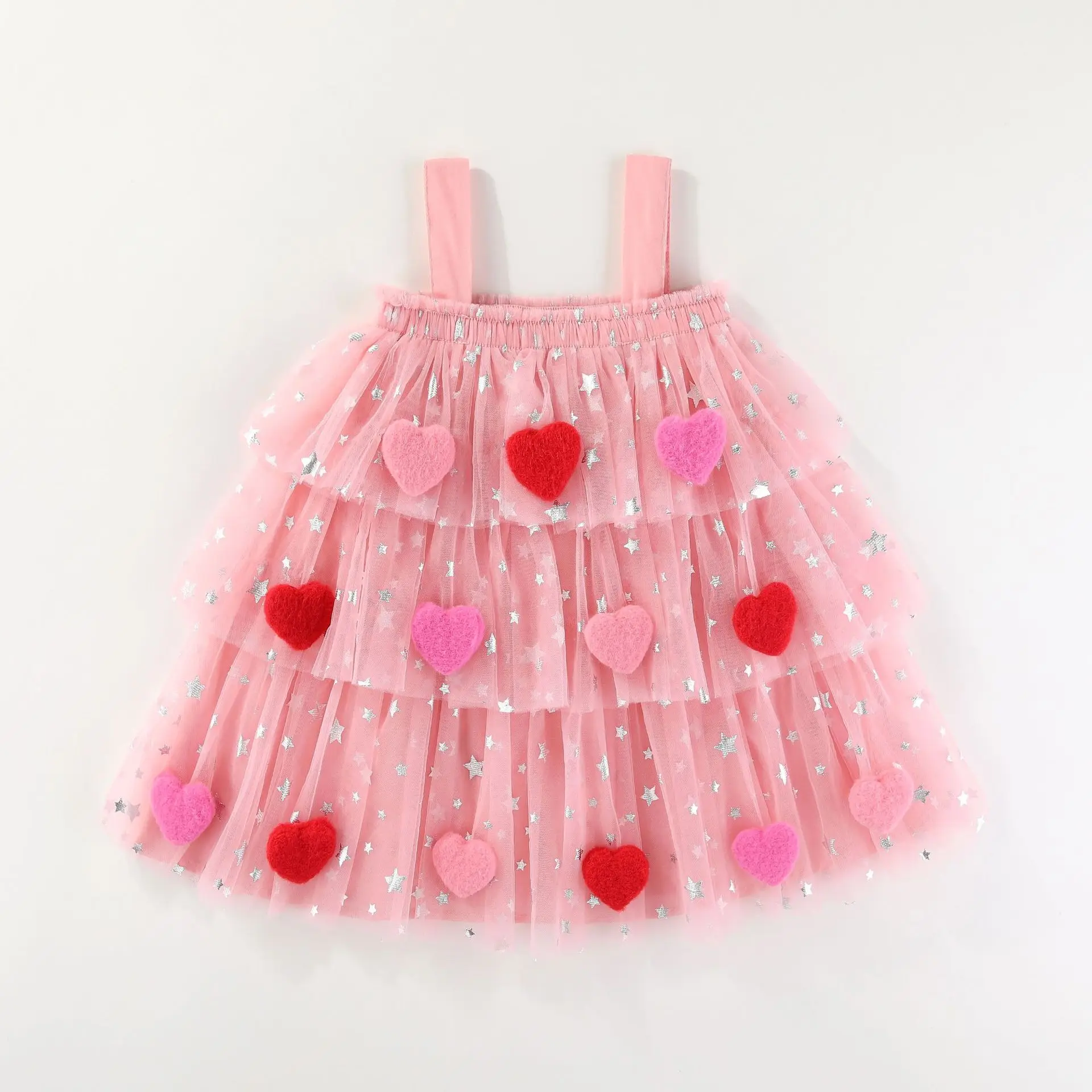 Children's Slip Cake Skirt Love Festival Chest Wrap Mesh Skirt New Girls' Gauze Skirt Fashion Sweet