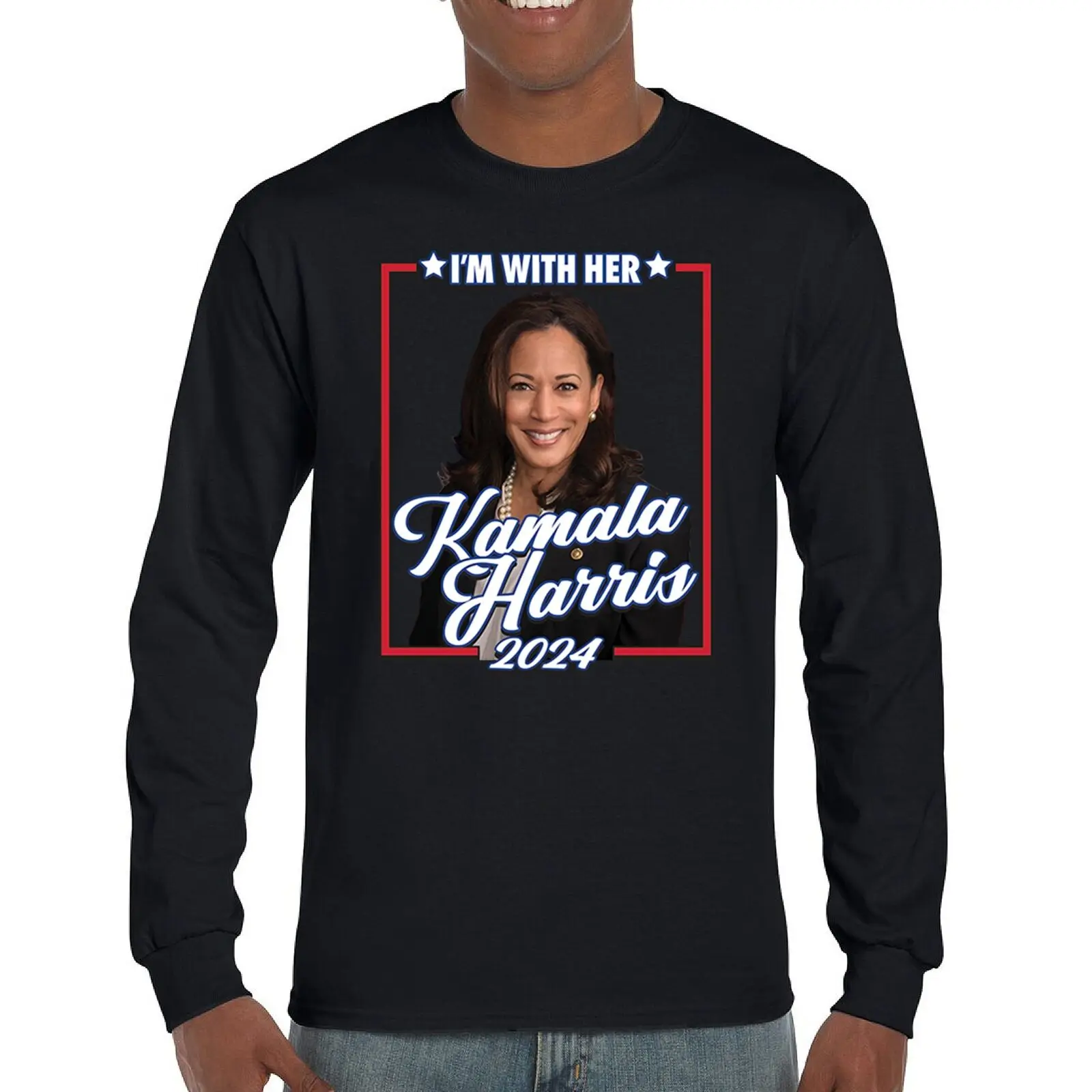 I'm With Her Kamala Harris 2024 Long Sleeve T-shirt President 47 I'm Speaking