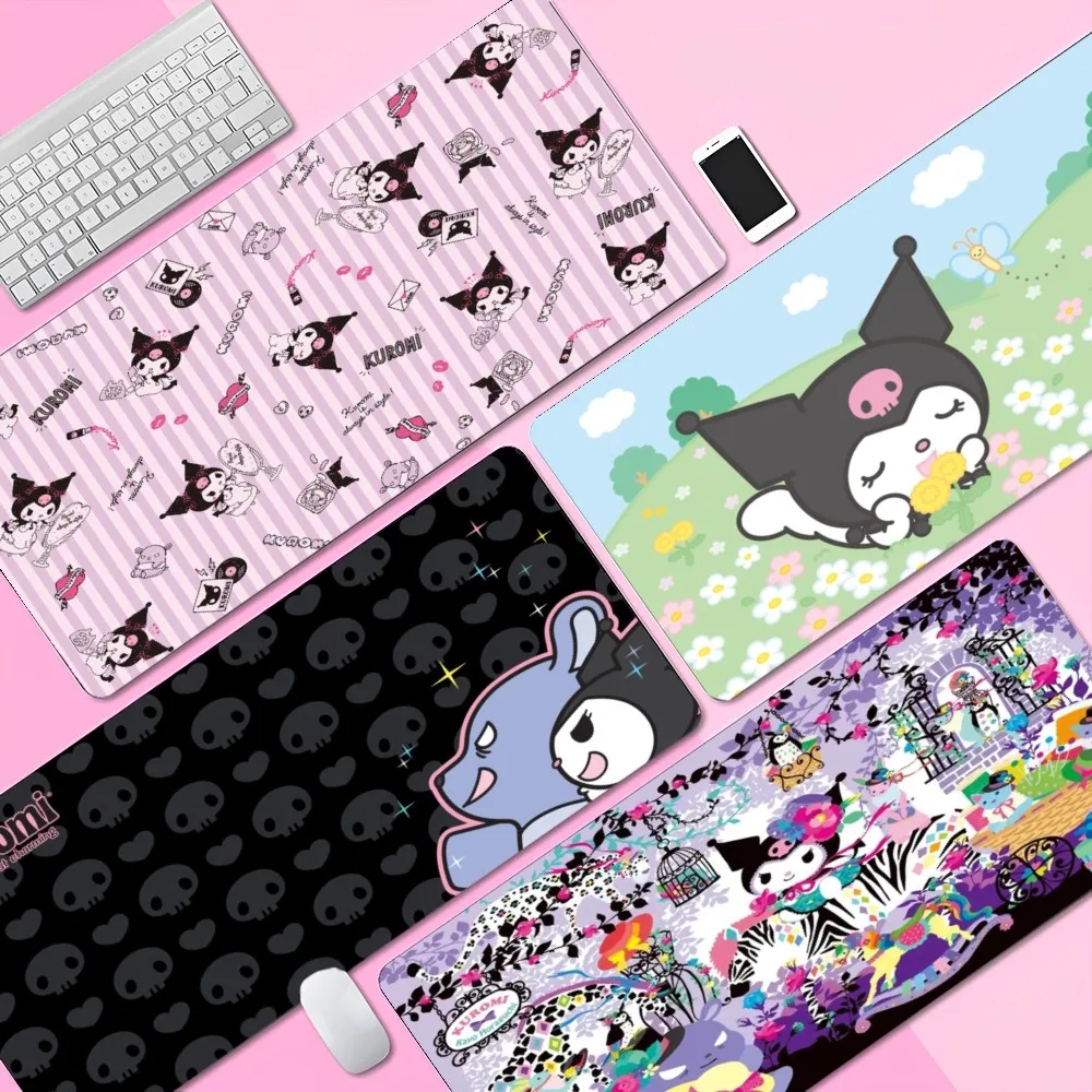 

Cute Kuromi-S Non-slip Lockedge PC Gaming Mouse Pad Gamer Desk Mats Keyboard Pad Mause Pad Muismat for PC Mouse Carpet