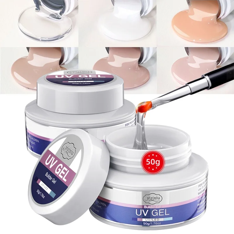 

Гель для наращивания ногтей Builder Gel UV, твердый, быстросохнущий, стойкий, 50 г