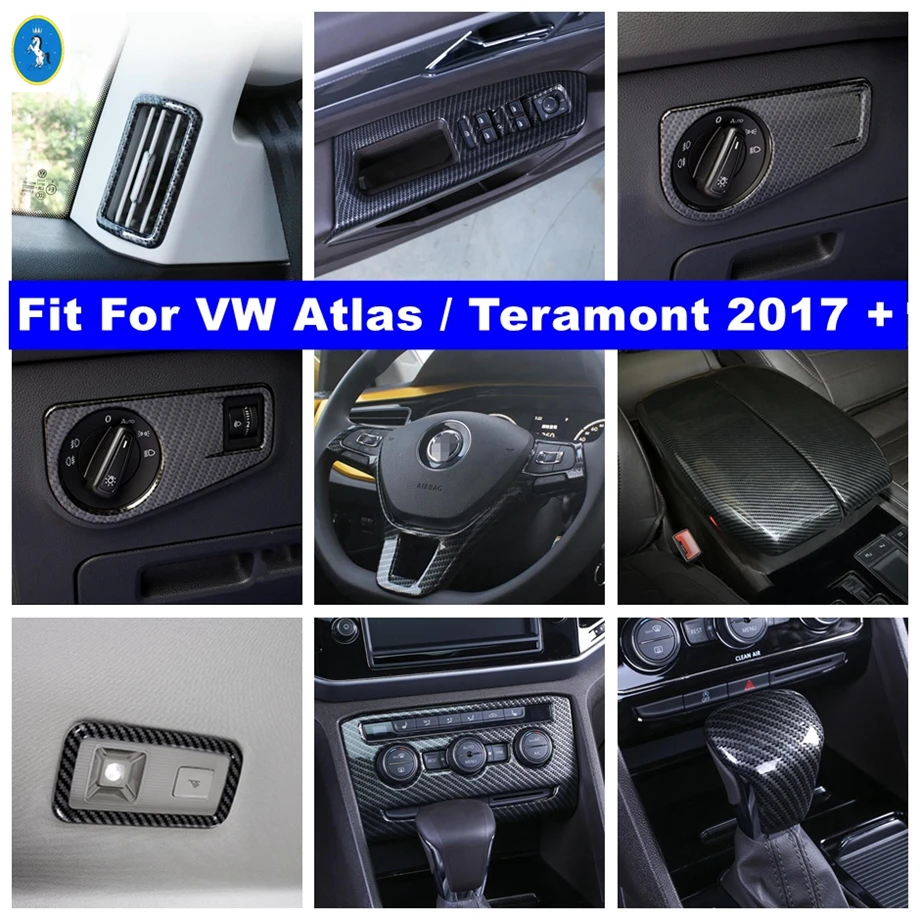 

Steering Wheel / Dashboard Air AC / Head Lights / Window Lift Panel Accessories Cover Trim For VW Atlas / Teramont 2017 - 2020