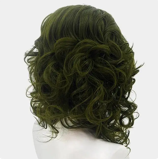 Cosplay Wavy Wig Synthetic Green Heat Resistant for Cosplay Part