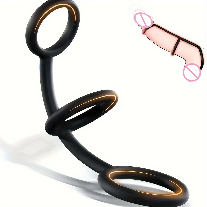 3-in-1 Silicone Penis Rings Super Soft for Men Boosts Endurance Prolongs Sex 3 Different Sizes Cock Ring for Couples Sex Toy