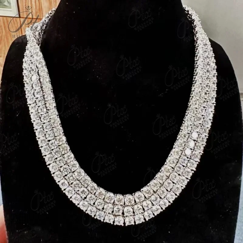 

Hip-Hop 1 Row CZ Tennis Chain Moissanite Bracelet [6-9inch] Necklace[16-24inch] 925 Sterling Silver Drop Shipping Luxury Jewelry