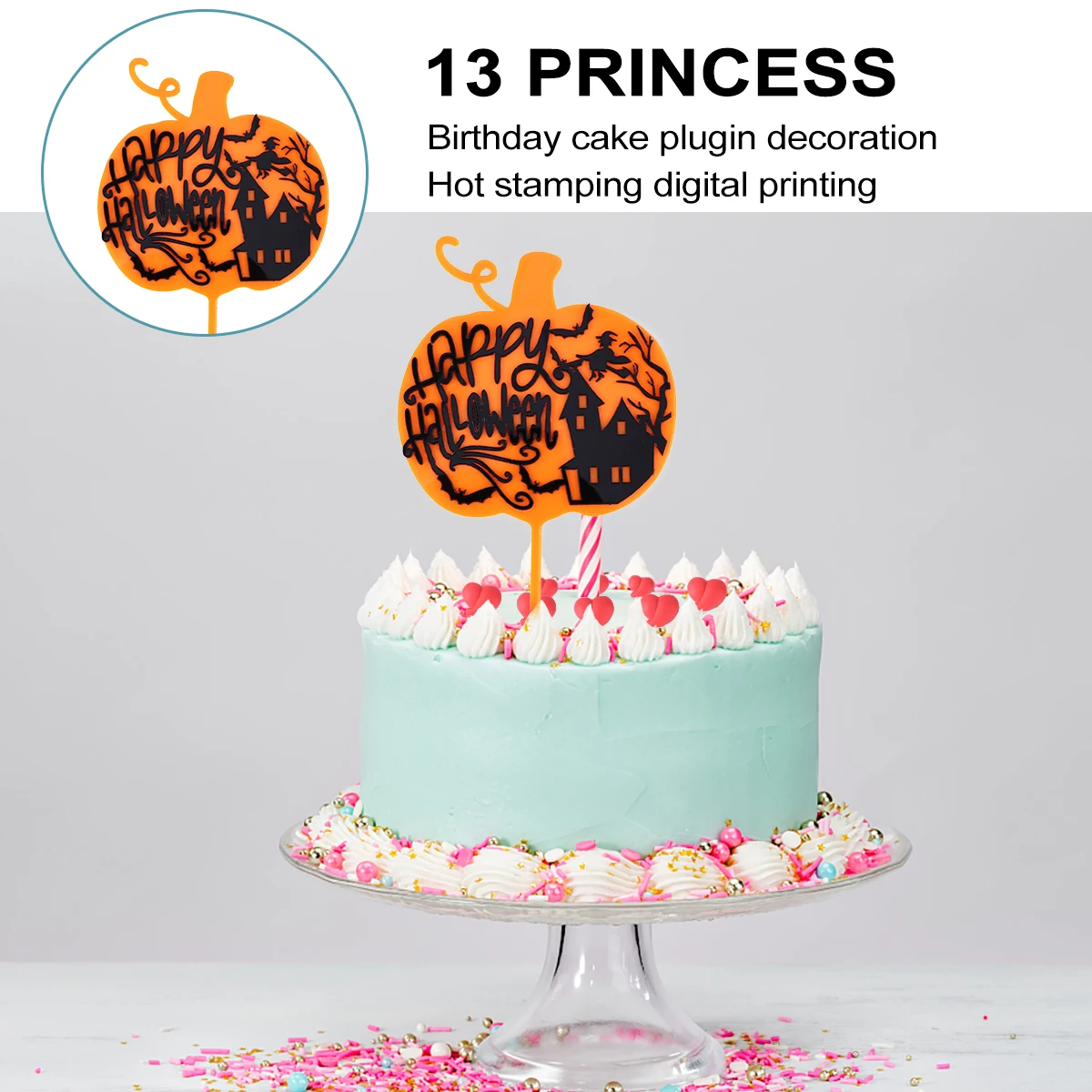 

5pcs Halloween Cake Inserts Spooky Acrylic Decor For Baking Chocolate Candy Bars Home Kitchen Party Delicate Cake Ornament