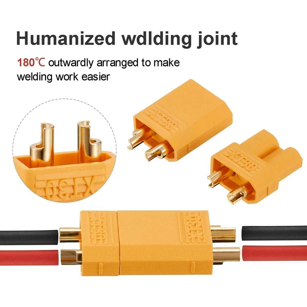 20 Pairs XT30 Connectors Male and Female Connectors Plugs with 40 Pieces Shrink Tubing for RC Battery